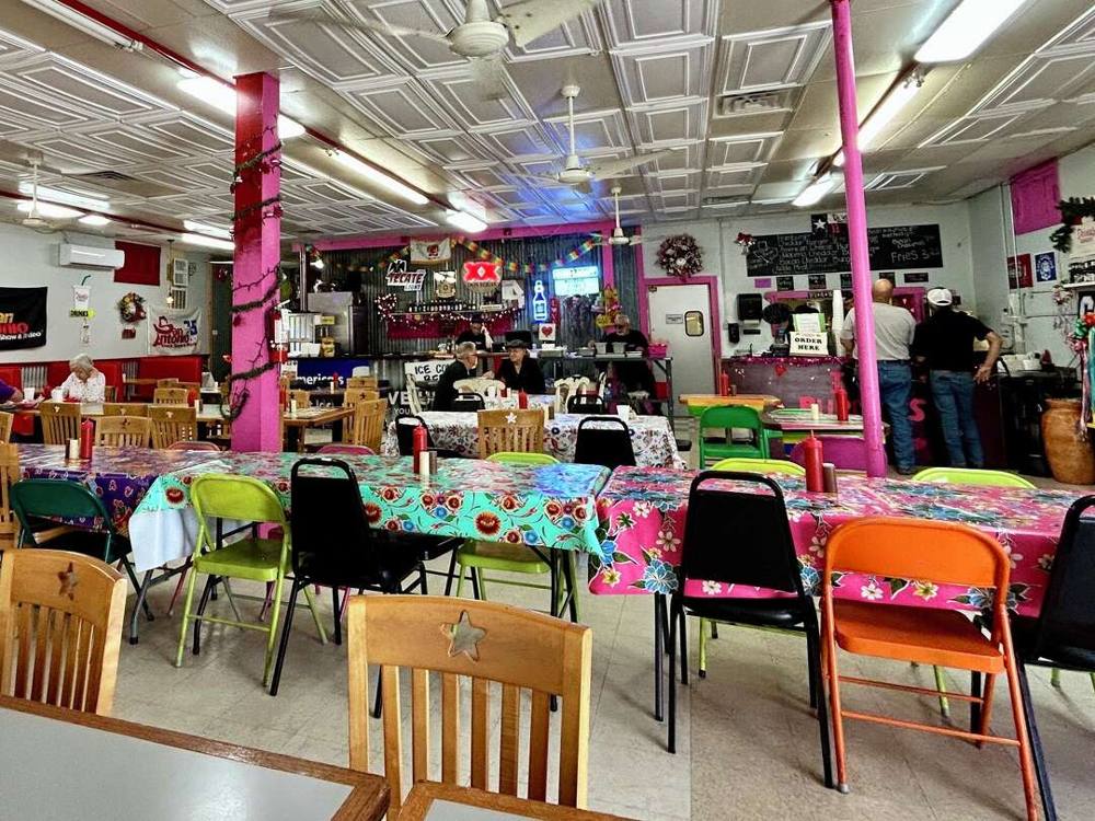 Colorful dining room at Diana's Burgers